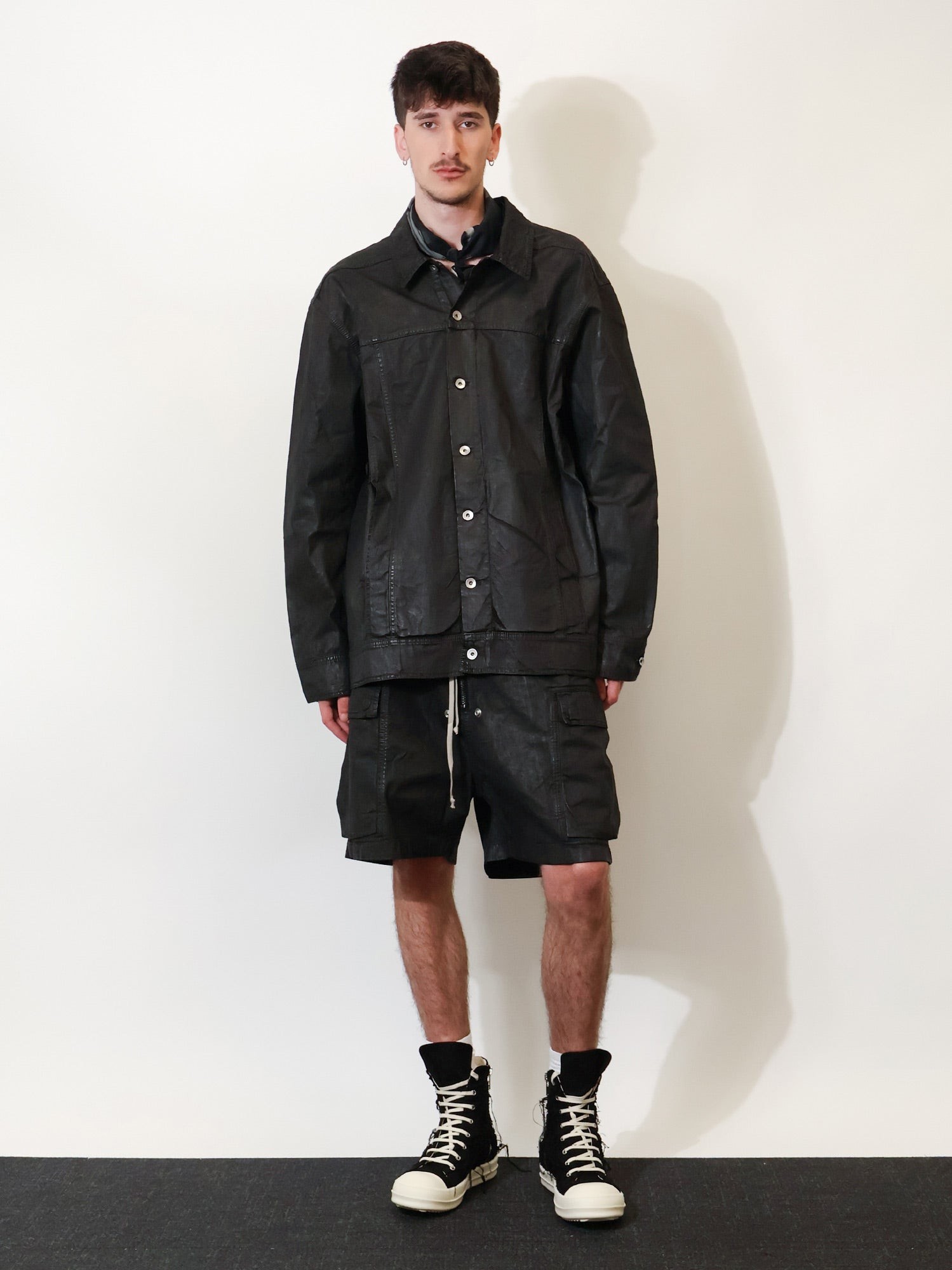 Waxed black denim jacket - Image 2