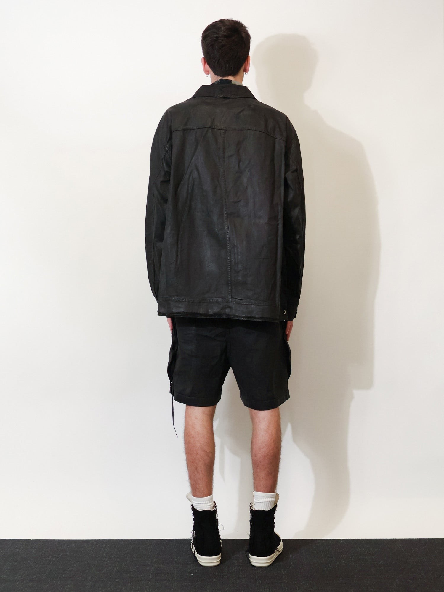 Waxed black denim jacket - Image 3
