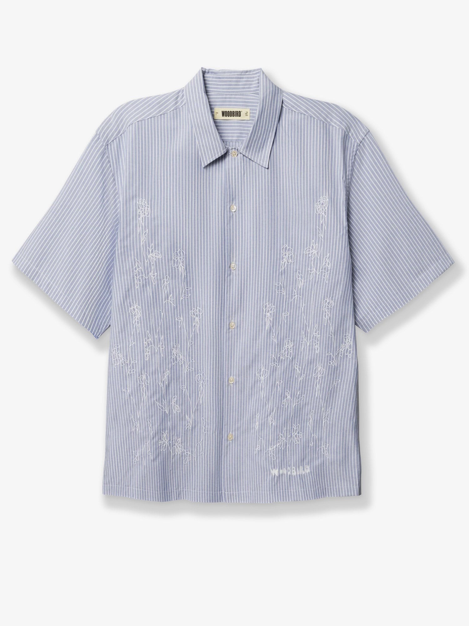 Wbwang Ox Flower striped cotton shirt