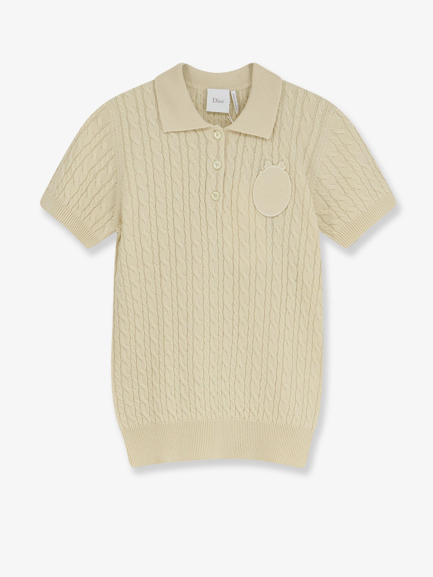 Wool and cotton blend sweater with embroidered logo on the front