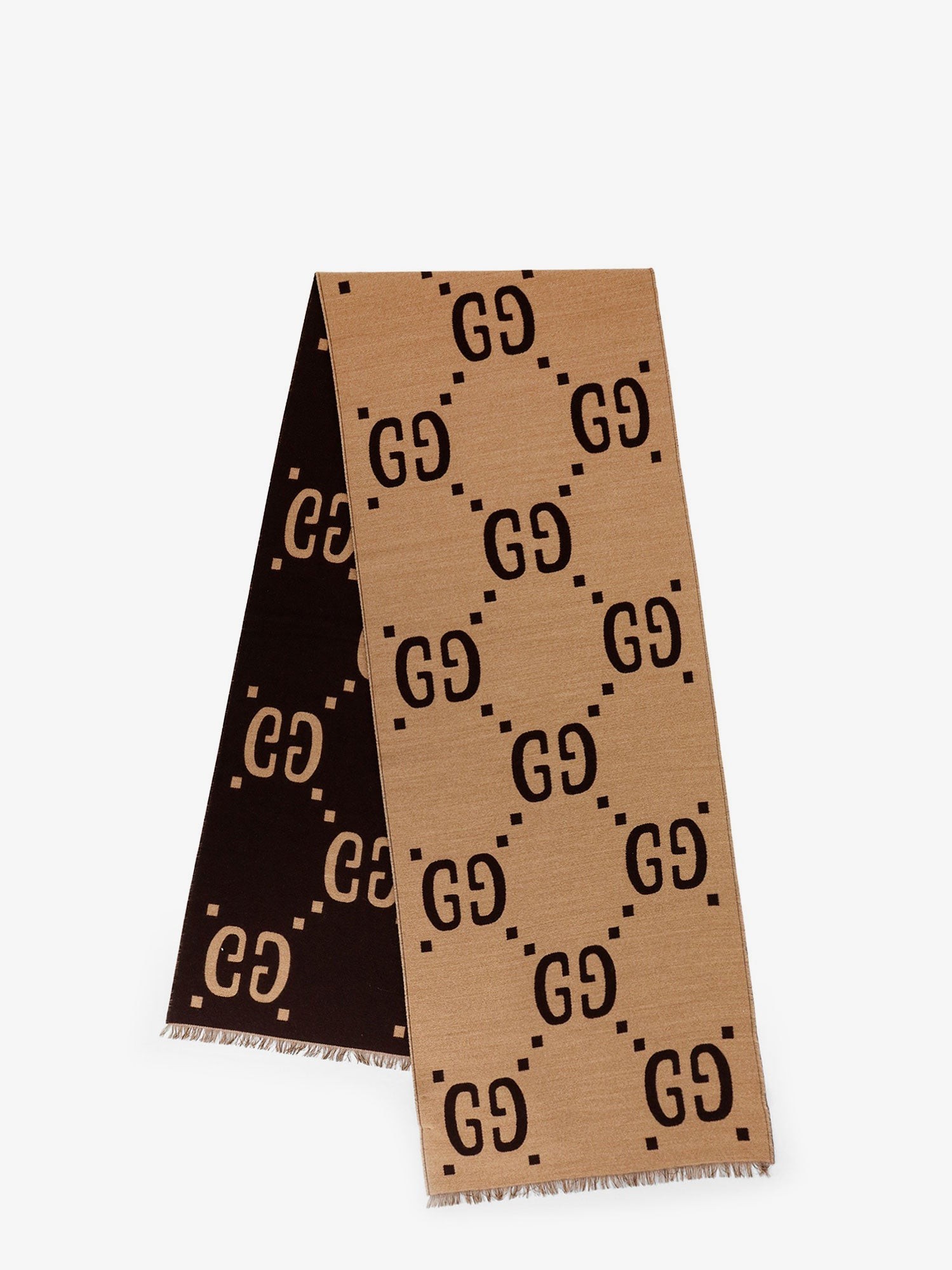 Wool and silk scarf with GG jacquard motif