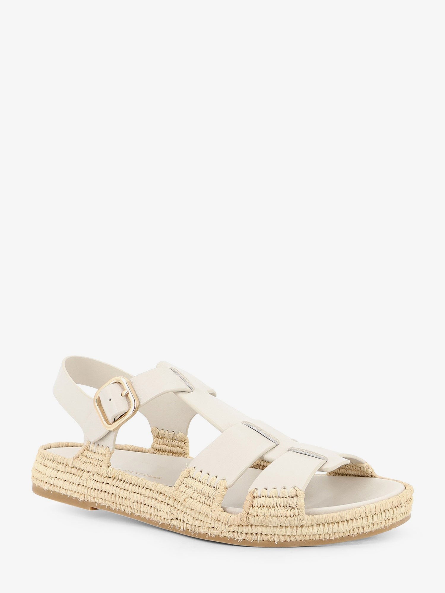 Yuka leather sandals with woven raffia sole - Image 2
