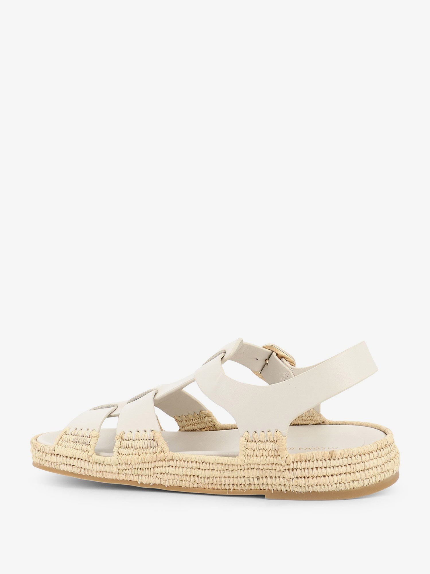 Yuka leather sandals with woven raffia sole - Image 3