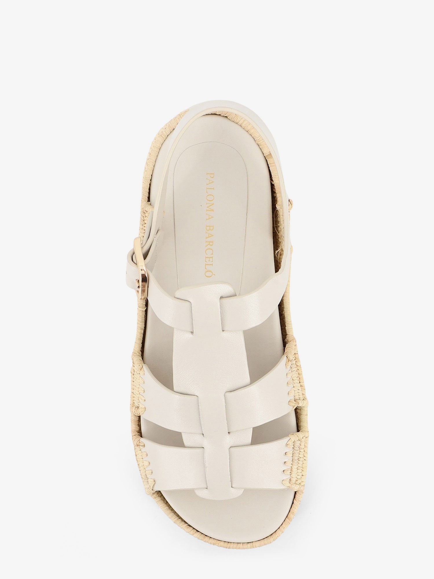 Yuka leather sandals with woven raffia sole - Image 4